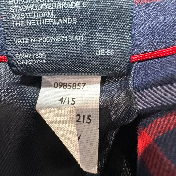Tommy Hilfiger Womens Plaid Cropped Pants Navy Red White Size 18 - Picture 7 of 7
